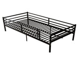 Twin Size Metal Bed Frame for Kids, Low Profile Platform Bed with Surrounding Guardrails and Metal W5635P548292