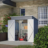 ZUN 6'x4' Outdoor Metal Storage Shed for Garden Tools Lockable Door W2505P197225