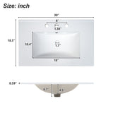 30-inch Bathroom Vanity with Single Sink, Solid Wood Frame MDF, 2 Soft-Close Doors, 1 Divided N729P299363E