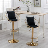 Black velvet bar chair, pure gold plated, unique design,360 degree rotation, adjustable W117065087