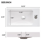 15.75" Bathroom Vanity with Reversible Resin Sink, MDF Cabinet with Adjustable Shelf and N729P285513N