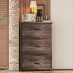 ZUN Retro American Country Style Wooden Dresser with 5 Drawer, Storage Cabinet for Bedroom, Dark Walnut 12600459
