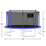 ZUN 14FT Trampoline ,Sports Fitness Trampolines with Enclosure Net, Recreational Trampolines for Outdoor W1163120240