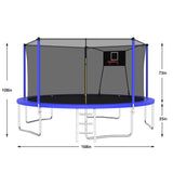 ZUN 14FT Trampoline ,Sports Fitness Trampolines with Enclosure Net, Recreational Trampolines for Outdoor W1163120240