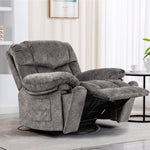 ZUN Swivel and Rocking Recliner Chair with Massage and Heating Bonded Leather Sofa W1403P172912