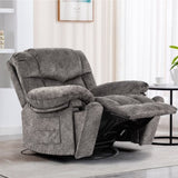 ZUN Swivel and Rocking Recliner Chair with Massage and Heating Bonded Leather Sofa W1403P172912