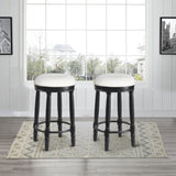 AGODY Bar Stools Set of 2, 26" Counter Height, 360&deg Swivel Wooden Barstool with Fabric Upholstered W2170P208076