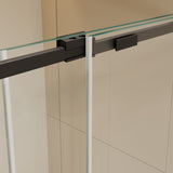 56-60"W x74"H Semi-Frame Single Sliding Shower Door,304 Stainless Steelin Matted black finish,5/16" W2965P277288