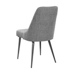 ZUN Set of 2 Fabric Upholstered Dining Chairs, Grey and Gunmetal B016P224727