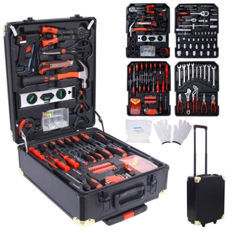 ZUN 969pcs Home Repair Tool Set for Men, Toolbox Storage Case with 4 Drawers, General Household Tool W465P193360