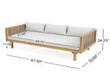 CLAREMONT 3 SEATER DAYBED WITH RATTAN ARMS N770P205570L