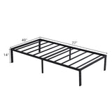 ZUN 190.5*96.5*35.5cm Bed Height 14" Simple Basic Iron Bed Frame Iron Bed Black 76242329