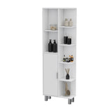 FM FURNITURE Quimby Linen Cabinet, with 1 door and 9 shelves, White B128P321052