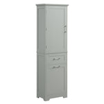 ZUN Tall Bathroom Storage Cabinet, Storage Cabinet with Two Different Size Drawers and Adjustable Shelf, 77184411