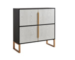 ZUN Four-Door Storage Cabinet, 42" Buffet Cabinet Metal Base Handles, Sideboard Coffee Bar Cabinet W1801P182006