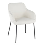 Daniella Contemporary Dining Chair in Black Metal and Cream Fabric by LumiSource - Set of 2 B202P223489