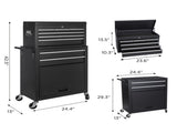 Tool Chest, 8-Drawer Rolling Tool Storage Cabinet with 2 in 1 Detachable Top Tool Box, Liner, 60961063