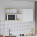 Corinto 59" Wide Two - Door Wall Cabinet with Four Shelves, Drying Rack Dish for Kitchen, Garage, B070P286437