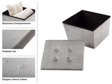 15-inch Velvet Tufted Storage Ottoman, Footrest, or Linen Chest Gray 29773977