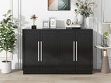 TREXM Sideboard Buffet Cabinet with Storage, Buffet Cabinet with Adjustable Shelves and Silver N715P192557B