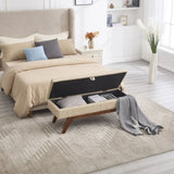 COOLMORE Teddy wool fabric, solid wood feet for solid weighing, and bed end stool with storage W1539P242722