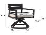 Outdoor Patio Aluminum Swivel Rocker 2PCS with Outdoor-grade Sunbrella Fabric Cushions, Ember Black 88767239
