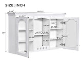 Wall Mounted Medicine Cabinet, Bathroom Wall Cabinet with 2 Glass Doors, Over The Toilet Space Saver N710P264313K