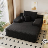 Modern Sofa bed lounger for moviebonus room,No Assembly Required,Black W2824P301533