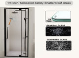 Semi-Frameless Pivot Hinged Glass Shower Door 56-60 in. W x 72 in. H,1/4" Tempered Glass, W3887P395454