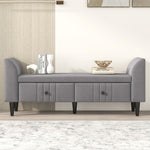 ZUN Upholstered Wooden Storage Bench with 2 Drawers For Bedroom,Fully Assembled Except Legs and 60870598