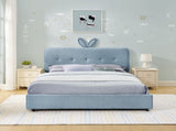 Full Size Kids Upholstered Bed with Oversized Rabbit Ear Headboard, LED Light & 4 Storage Drawers, W1413P384925