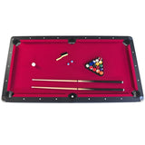 6-ft Pool Table with Table Tennis Top - Black with Red Felt W465137245