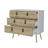 ZUN Kimball 3-drawer Dresser, Modern Chic Storage with Wooden Legs B128P176105