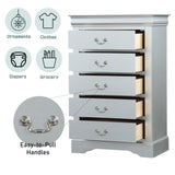 ZUN Platinum 5-Drawer Chest with Metal Handles B062P209039