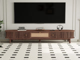 Modern Design TV Stand for 75" TVs, Media Console TV Cabinet with Rattan-Front Drawer for Living N710P257609P