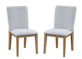 Delphine Set of 2 Gray Linen Fabric 19" Dining Chair B061125429