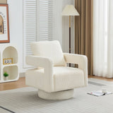 29.13" W Square Swivel Accent Chair, Modern Rotating Arm Chair with Open Back,360 Degree Rotation, W1852P211988