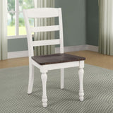Dark Cocoa and White Ladder Back Side Chair B062P153703