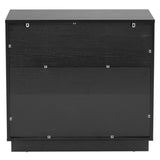 Black P2 Particle Board and Density Board Wavy Pattern Drawer Front Three-Level Four-Drawer Bedside 08161616