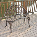 ZUN 38.5" Cast Aluminum Outdoor Courtyard Decoration Park Leisure Rose Chair 05671529