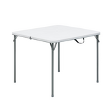 34" Square Resin Fold-in-Half Table, White 02906549