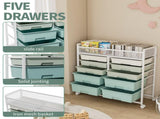 10-Drawer Rolling Storage Cart with Metal Mesh Top and Lockable Wheels, Multi-Layer Utility 40967862