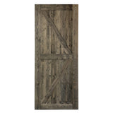 ZUN 36 in. x 84 in. Sliding Barn Door with 6.6FT Barn Door Hardware Kit & Handle ,K Frame,Solid Spruce 90706745