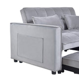 ZUN 3 in 1 Convertible Sleeper Sofa Bed, Modern Pull Out Couch Bed, Adjustable Backrest, Velvet Loveseat W2121P179225