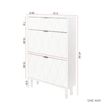 ZUN Shoe Cabinet, Free Standing Tipping Bucket Shoes Storage Cabinet with 3 Flip Drawers, Narrow Shoe W1778132463