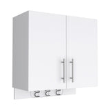 Kymo Wall Storage Cabinet, 2 Doors, Broom Hangers -White B20092125