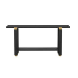 U_Style 62.9" Modern Minimalist Console Table, Solid Wood Entryway Sofa Table with Metal Accents, N711P289140B