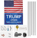 ZUN 20 FT Trump Flagpole, Aluminum Flag Pole,Two Flags W2505P222650