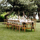 2pcs X- back Garden Plastic Folding Chair Farmhouse Brown 62831755