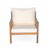 Modern Outdoor Woven Lounge Chair with Solid Wood Frame and Comfortable Polyester Cushions, Perfect N767P255038T